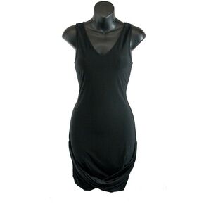 Josh Brodi Black Silky Knit Sexy Bodycon Dress M